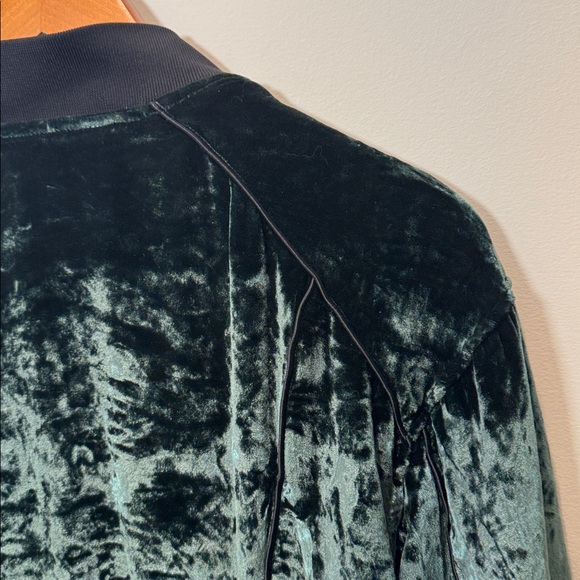 J Brand Velvet Bomber Jacket - Dark Green - Picture 4 of 7